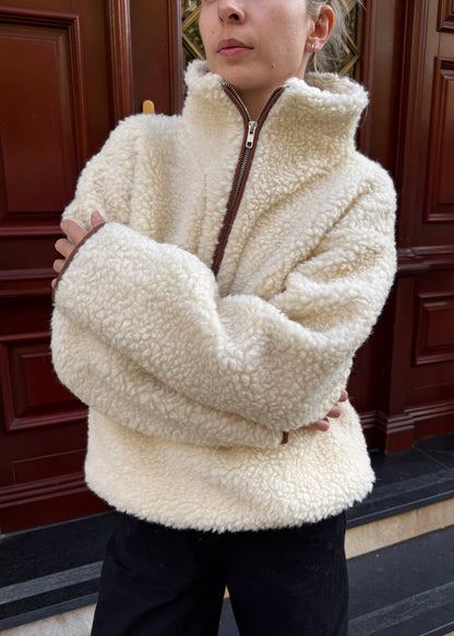 JUMPER Teddy LONG MERINO ECRU