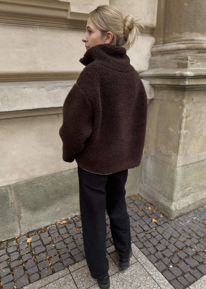 BLUZA Teddy MERINO Czekoladowy brąz