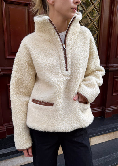 JUMPER Teddy LONG MERINO ECRU