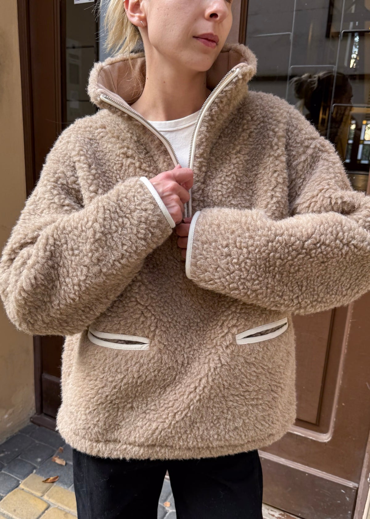 JUMPER Teddy LONG MERINO BEIGE