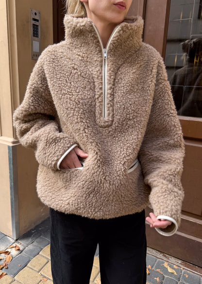 JUMPER Teddy LONG MERINO BEIGE