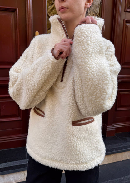 JUMPER Teddy LONG MERINO ECRU