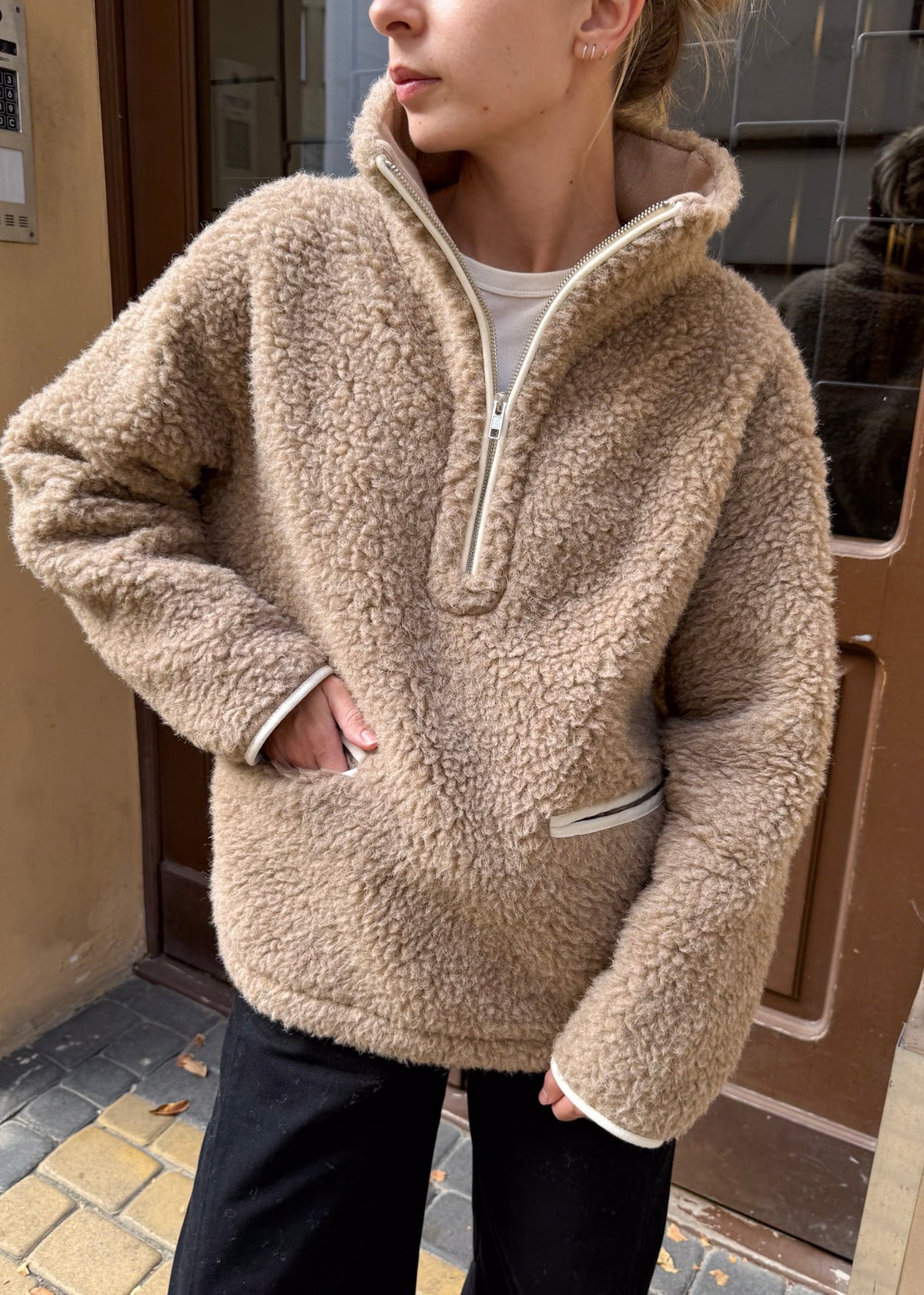 JUMPER Teddy LONG MERINO BEIGE