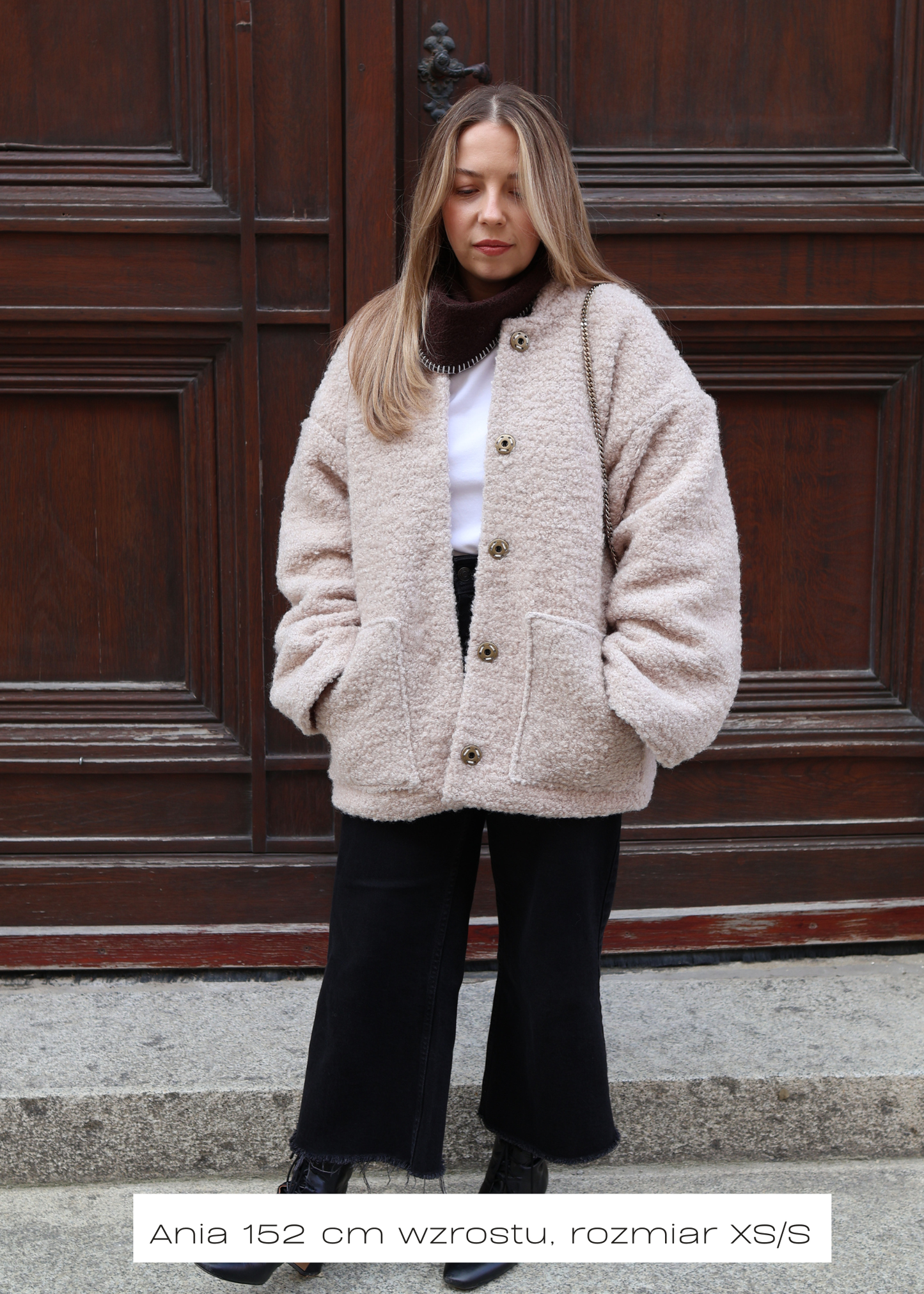 WEŁNIANA KURTKA Fluffy BEŻ