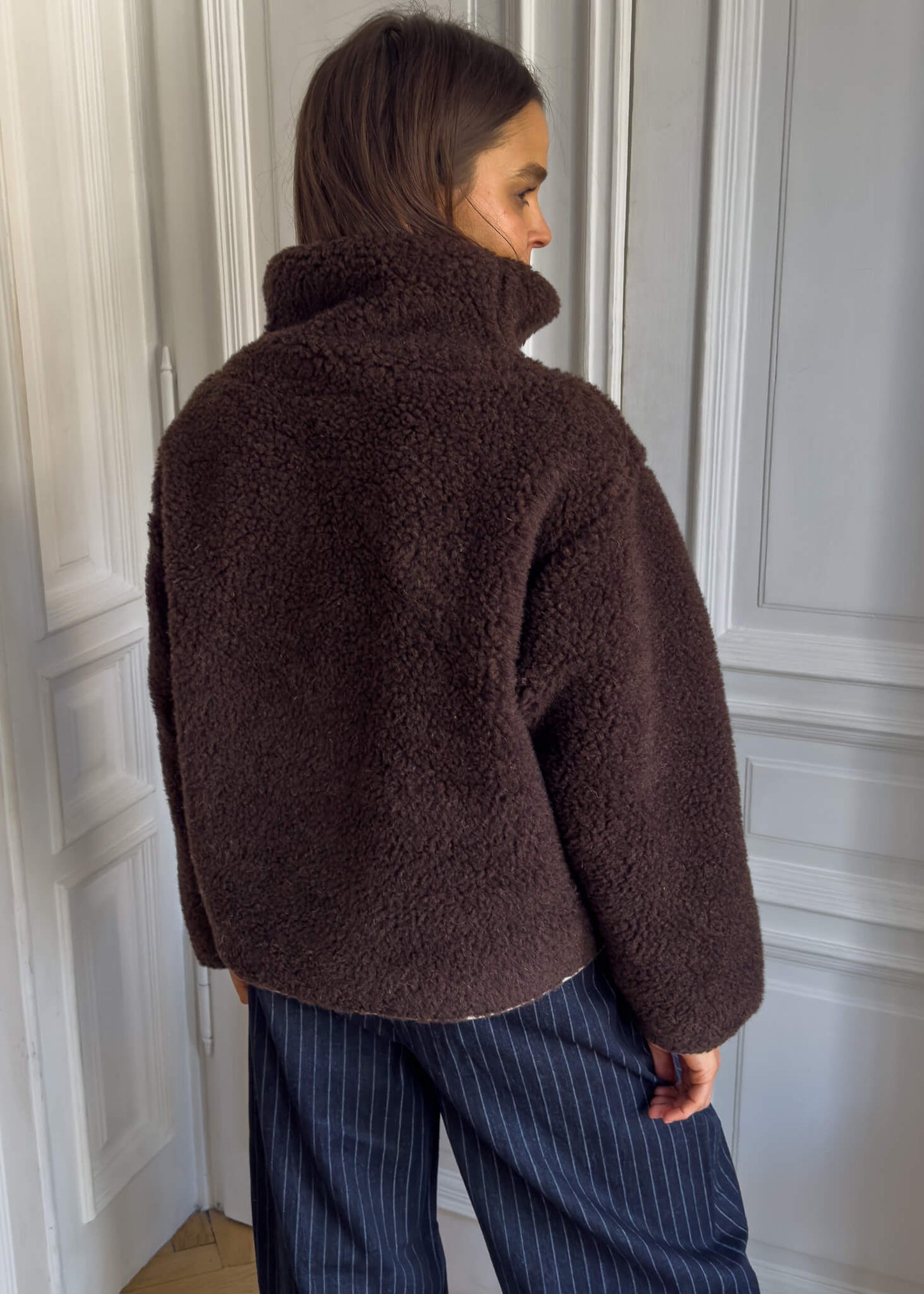 BLUZA Teddy MERINO Czekoladowy brąz