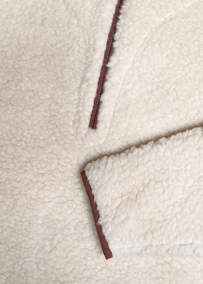 TEDDY ECRU BLUZA POLAR Z WEŁNY MERINO