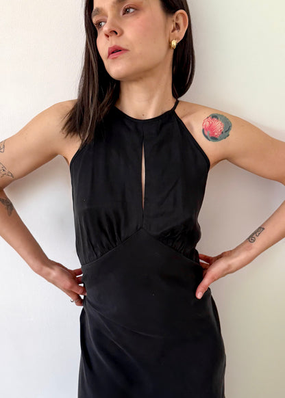 Czarna sukienka mini Luna ASIDE z dekoltem halter