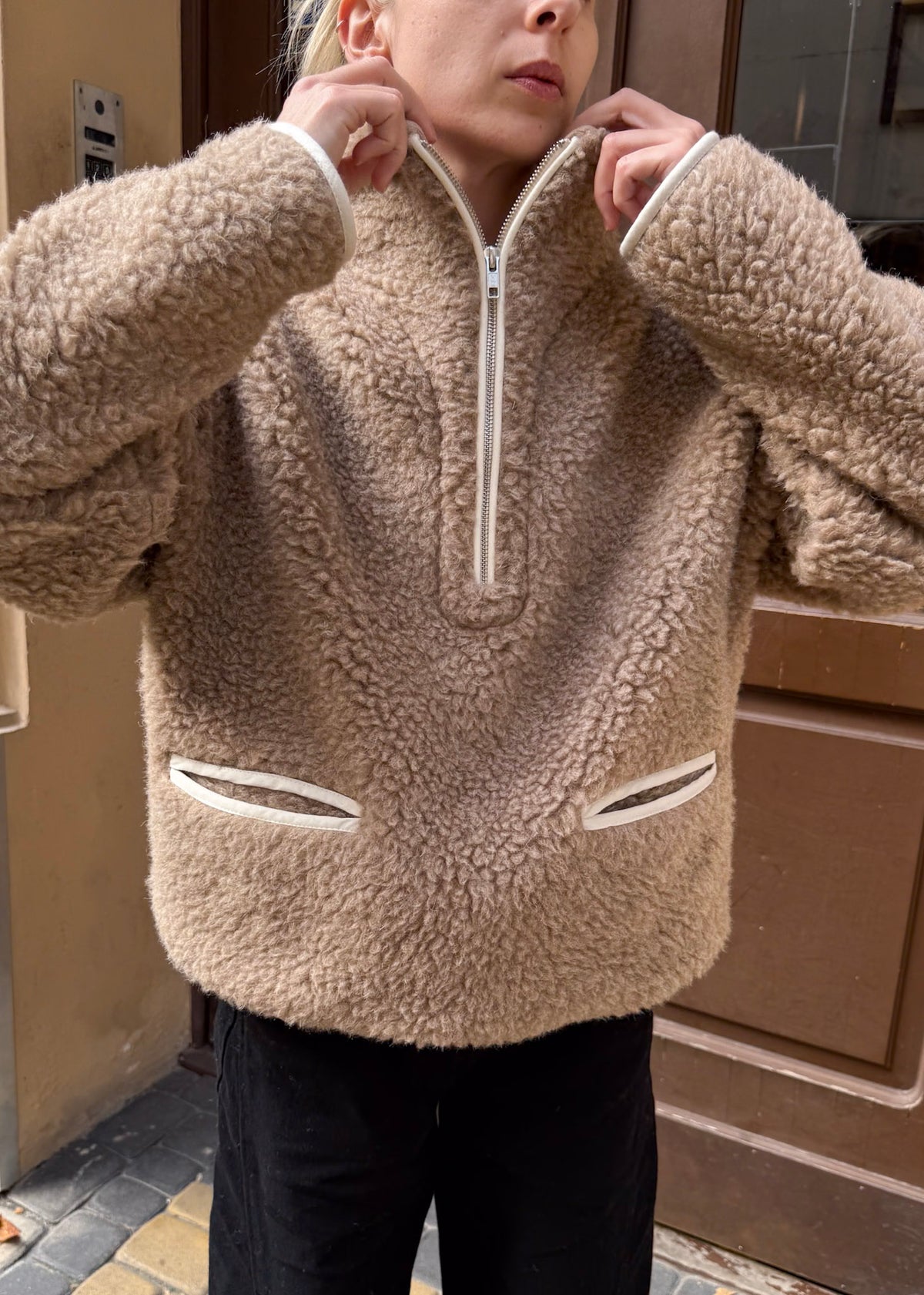 JUMPER Teddy LONG MERINO BEIGE