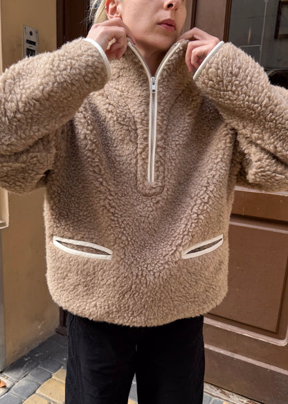 JUMPER Teddy LONG MERINO BEIGE