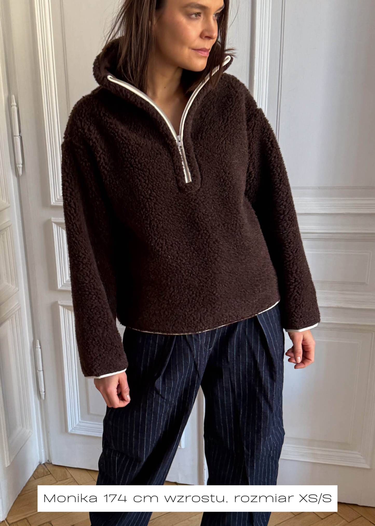 BLUZA Teddy MERINO Czekoladowy brąz